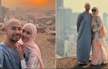 Pesona Nagita Slavina dengan Long Dress Hijab di Makkah Bersama Raffi Ahmad