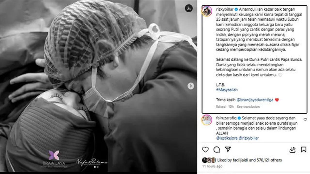 Lesti Kejora - Rizky Billar Sambut Kelahiran Anak Kedua, Banjir Ucapan Selamat dari Rekan Artis