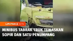 Diduga pengemudinya mengantuk, minibus menabrak truk di jalur pantura Kabupaten Probolinggo, Jawa Timur, dua orang tewas.