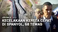 Ada dua kereta cepat bertabrakan di Spanyol. Sedikitnya 68 orang tewas dan 80 lainnya terluka. Pemerintah Spanyol akan mengusut penyebab kecelakaan dan menyelidiki kemungkinan adanya kelalaian.
