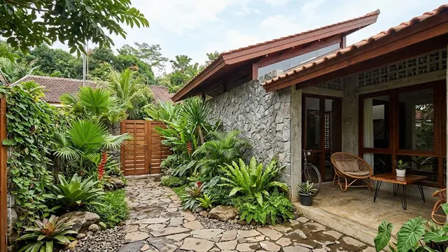Desain Rumah Jengki dengan Material Lokal Tropis
