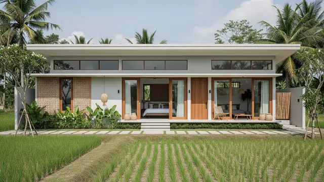 model rumah minimalis di desa dengan atap datar ala rumah modern
