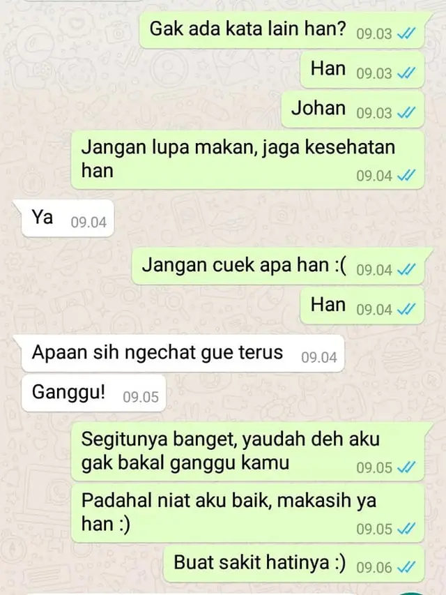 6 Chat ke Gebetan Bilang 'Jaga Kesehatan' Ini Bikin Senyum Tipis