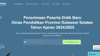 PPDB Sulsel 2024 untuk Sekolah Menengah Atas (SMA) pendaftaran Jalur Zonasi sudah mulai dibuka pada Senin 3 Juni 2024 dan berakhir pada Sabtu 8 Juni 2024. (www.ppdb.sulselprov.go.id)