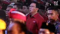 Mantan Gubernur DKI Jakarta Basuki Tjahaja Purnama atau Ahok saat menghadiri Kongres V PDIP di Denpasar, Bali, Kamis (8/8/2019). Ahok tiba di Kongres V PDIP sekitar pukul 13.00 Wita. (Liputan6.com/JohanTallo)