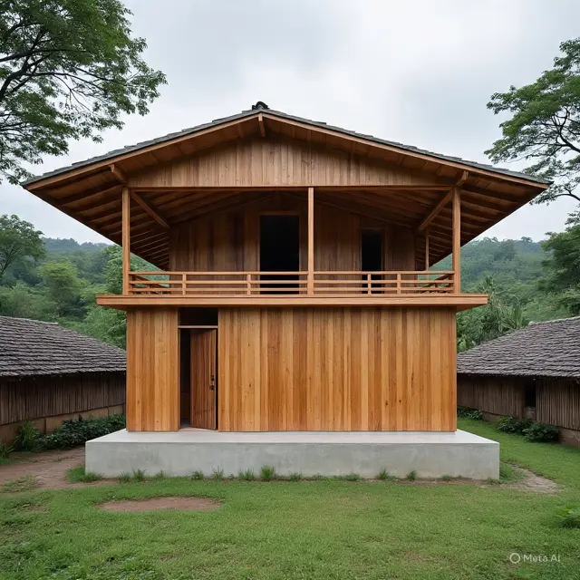 Desain Rumah Minimalis 5x7 Meter 2 Lantai di Desa
