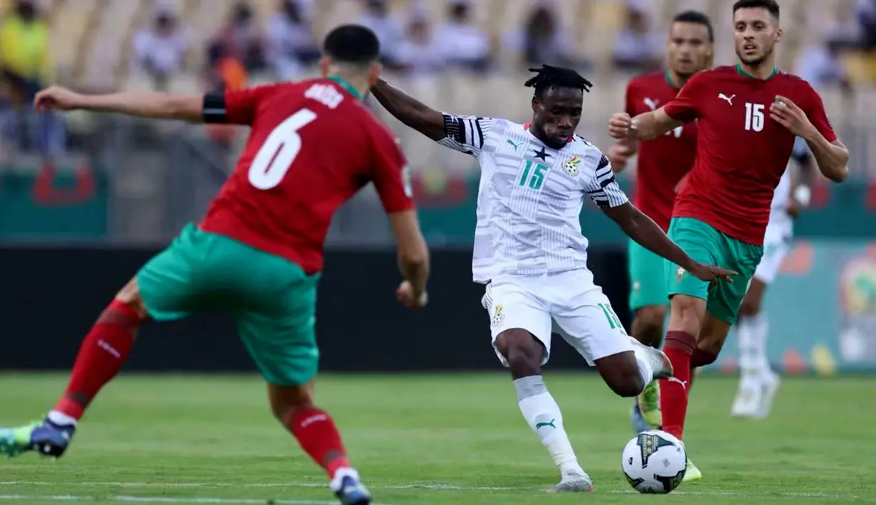 The Black Stars pernah menjadi pengoleksi gelar Piala Afrika terbanyak sebelum rekor tersebut dilampaui oleh Kamerun dan Mesir saat ini. Ghana manjadi juara Piala Afrika pada tahun 1963, 1965, 1978 dan trakhir pada 1982. (AFP/Kenzo Tribouillard)