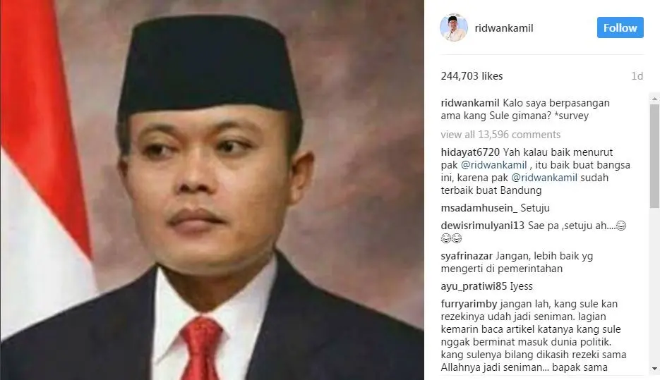 Ridwan Kamil ingin Sule jadi wakilnya?