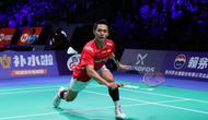 Jonatan Christie tampil brilian pada turnamen Thomas Cup 2026 melawan Aljazair. (Dok. PBSI)