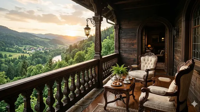 Balkon Rumah dari Kayu (Foto: Gemini AI)