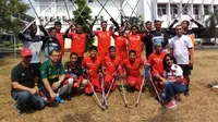 Calon Ketua Umum (Caketum) PSSI, Vijaya Fitriyasa, memberi dukungan kepada Tim Sepak Bola Amputasi Indonesia (INAF) (Foto: INAF)
