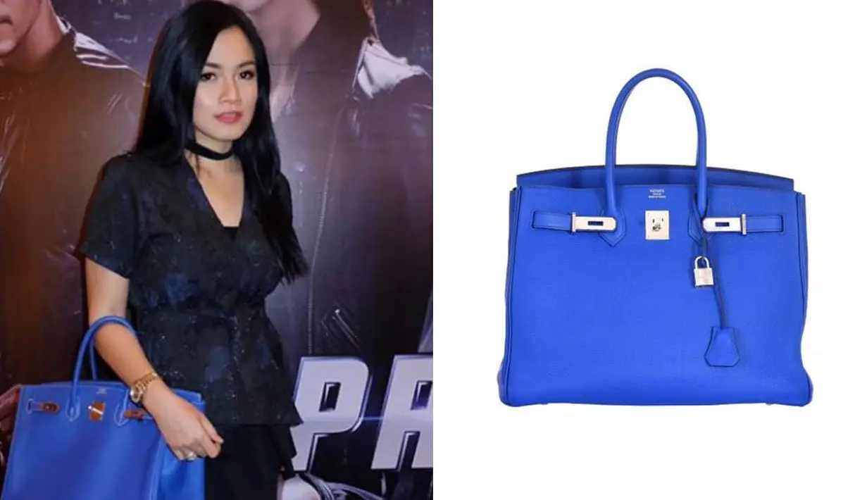 Mengoleksi tas denganharga yang fantastis seperti menjadi hal biasa di kalangan selebriti. Seperti Titi Kamal contohnya, tas keluaran Hermes berwarna biru ini memiliki harga $17.800/233.180.000 IDR. (Instagram/fashionselebrit)
