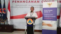 Juru Bicara Pemerintah untuk Penanganan Covid-19, Achmad Yurianto saat update Corona di Graha BNPB, Jakarta, Rabu (25/3/2020). (Dok Badan Nasional Penanggulangan Bencana/BNPB)