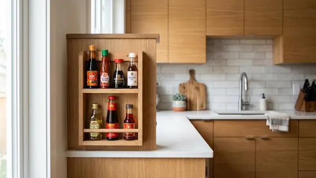 Rak Bumbu di Samping Kabinet