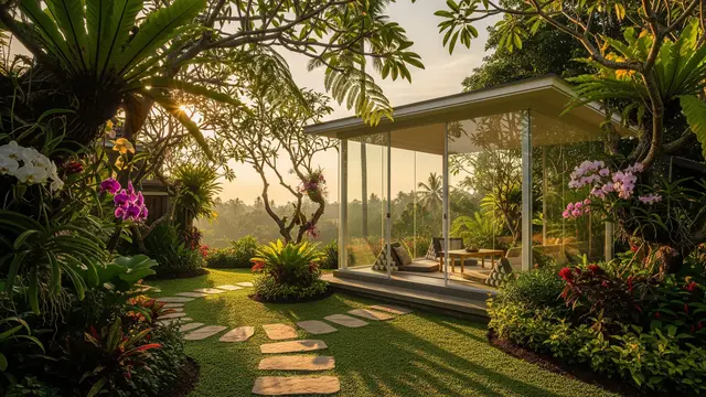 Model Saung Kecil di Kebun untuk Tempat Bersantai Sore Hari/Foto: AI Generated