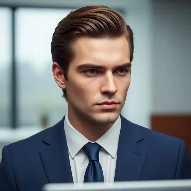 Model Rambut Pria Eksekutif Muda (Image by Gemini AI)