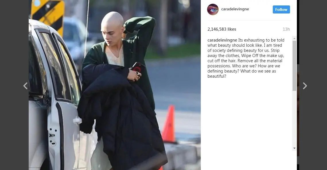 Cara Delevigne menyebarkan pesan positif tentang kecantikan. [foto: instagram/caradelevingne]