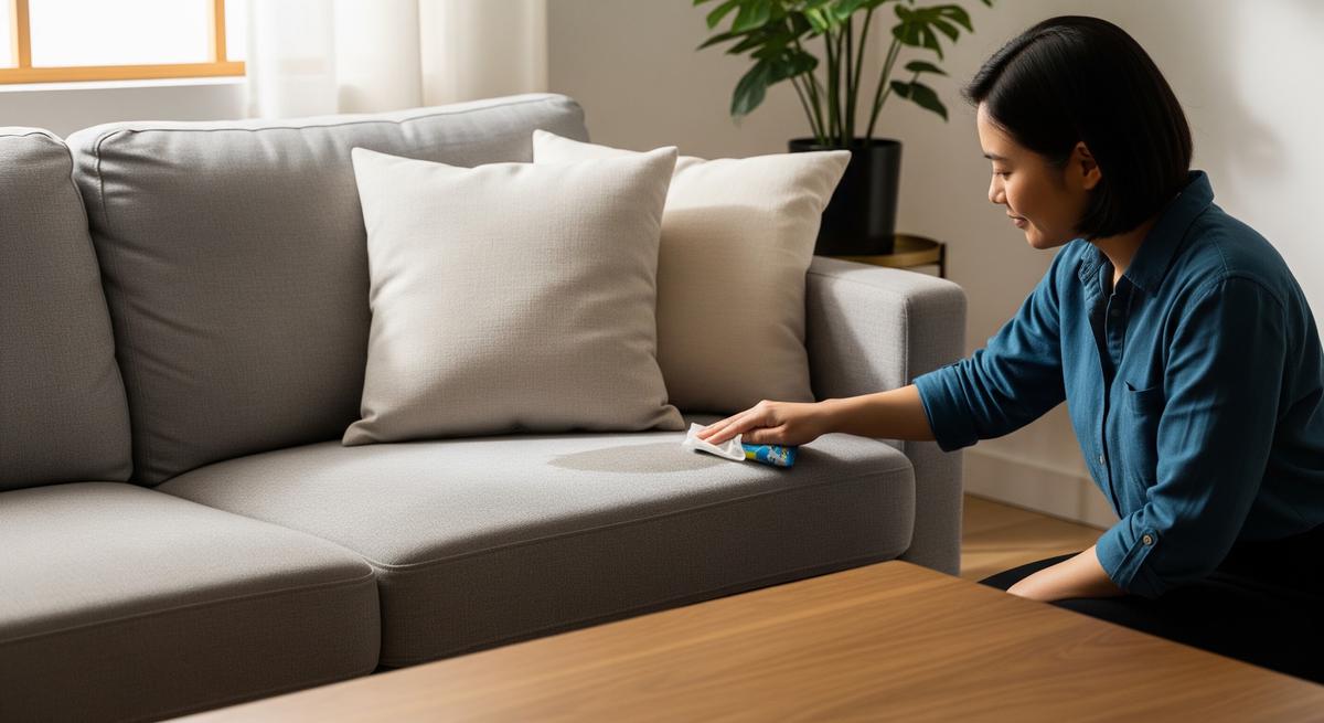 Membersihkan Noda  Sofa dengan Tisu Basah
