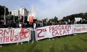 BEM UI Bawa 5 Tuntutan dalam Aksi di Tugu Tani, dari Karhutla hingga Biaya Pendidikan