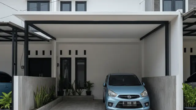 Model Carport Rumah di Gang Sempit by Gemini