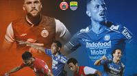 Piala Menpora - Duel Penyerang Persija Jakarta Vs Persib Bandung (Bola.com/Adreanus Titus)