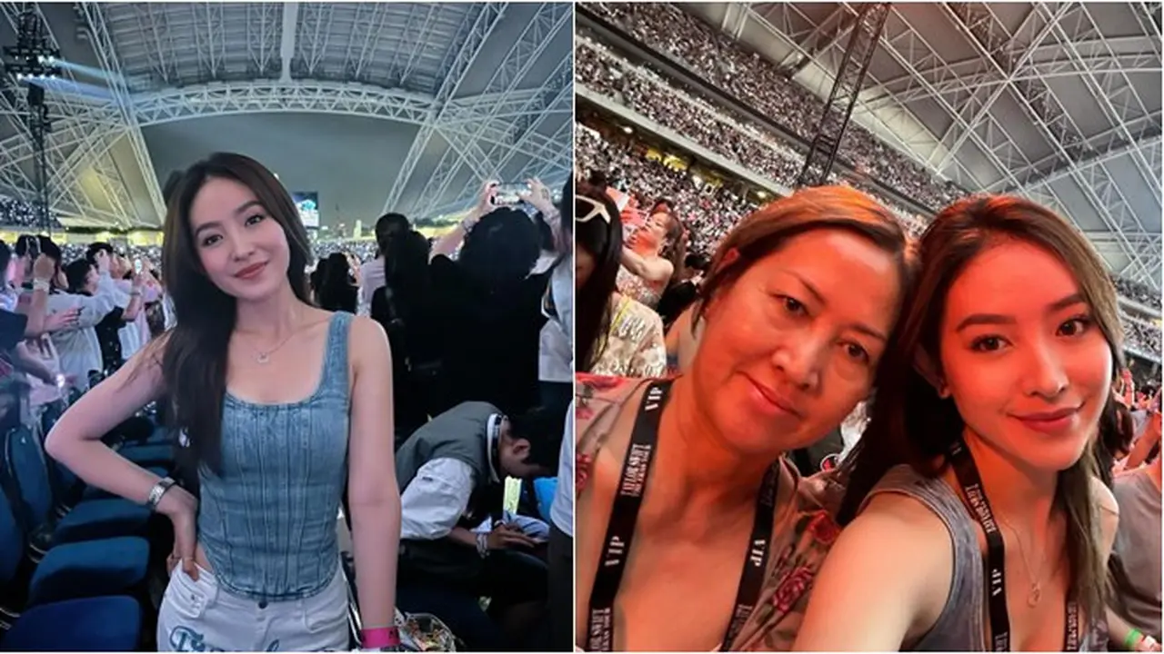 7 Potret Natasha Wilona Nonton Konser Taylor Swift dengan Ibunda, Seru Abis
