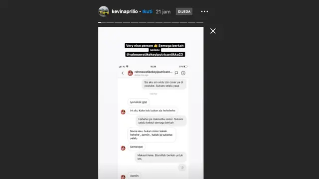 Unggahan Kevin Aprilio
