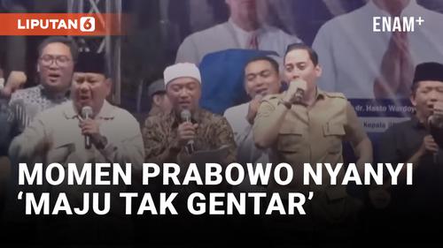 VIDEO: Prabowo Duet Nyanyi 'Maju Tak Gentar' dengan Cak Nun