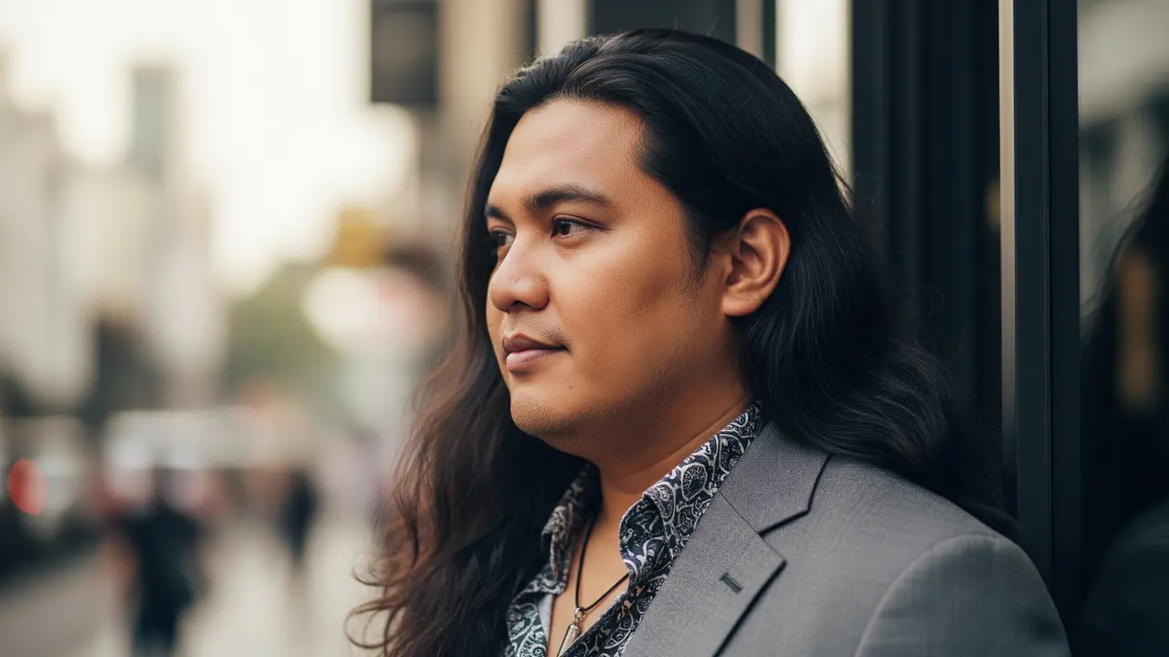 Model Rambut Panjang Pria Gemuk yang Stylish