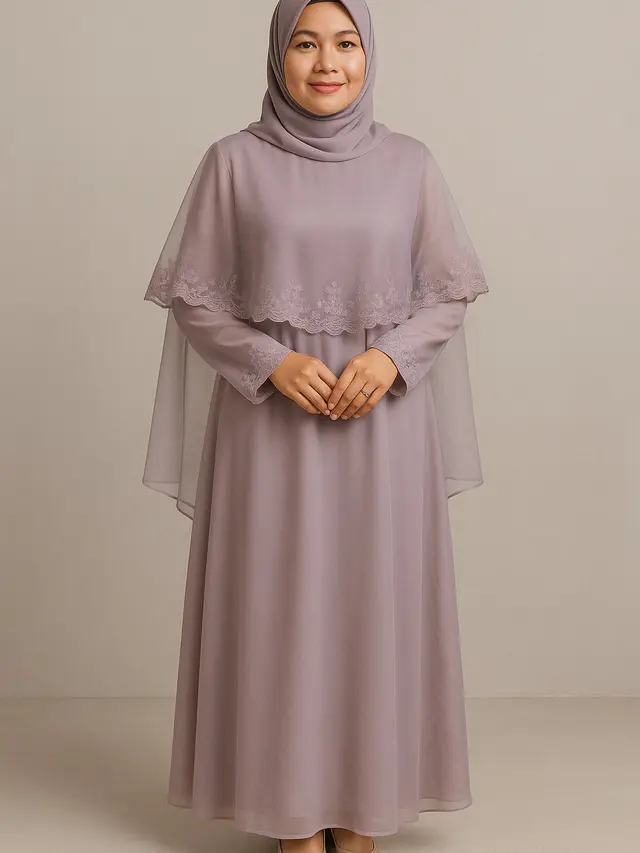 Model Gamis Dua Layer yang Tidak Bikin Gerah (Foto: ChatGPT)
