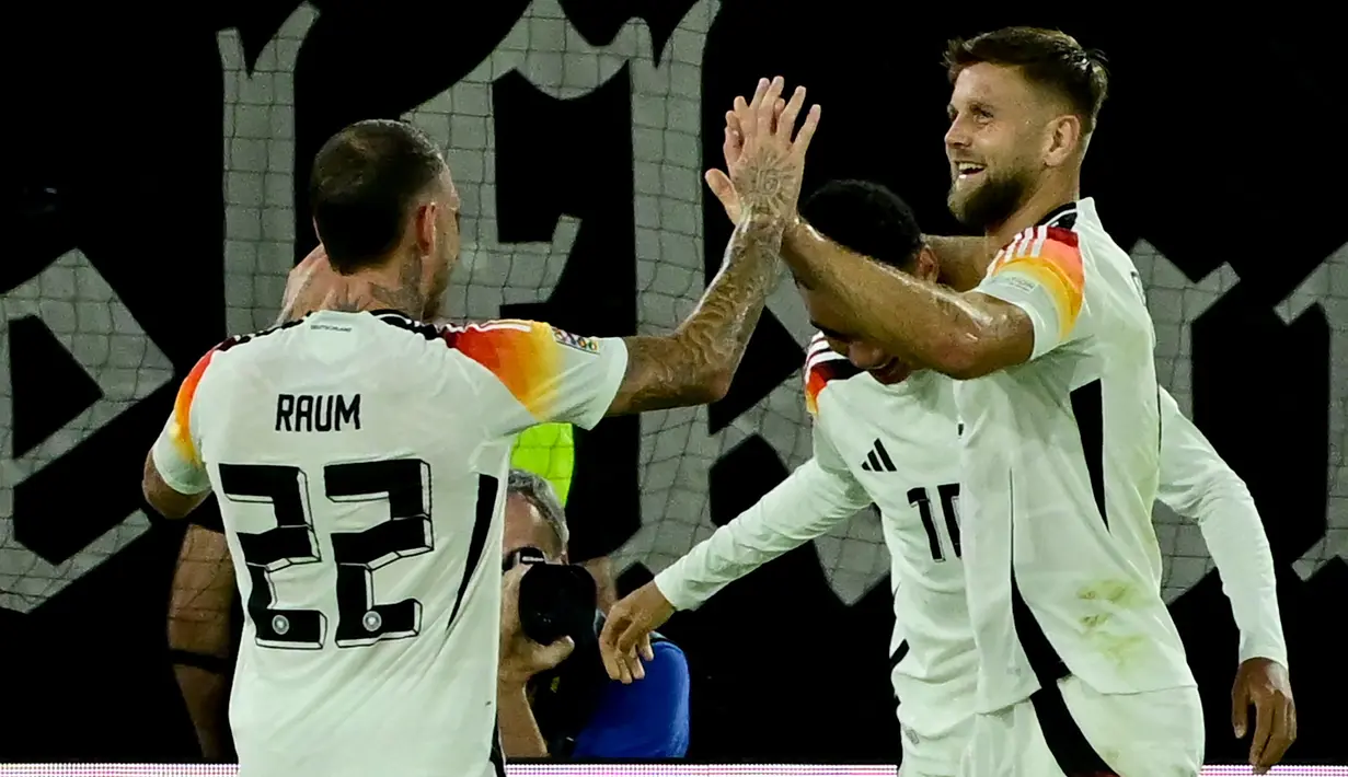 Timnas Jerman berhasil unggul di laga ini berkat gol Niclas Fullkrug di babak pertama. (John MACDOUGALL / AFP)