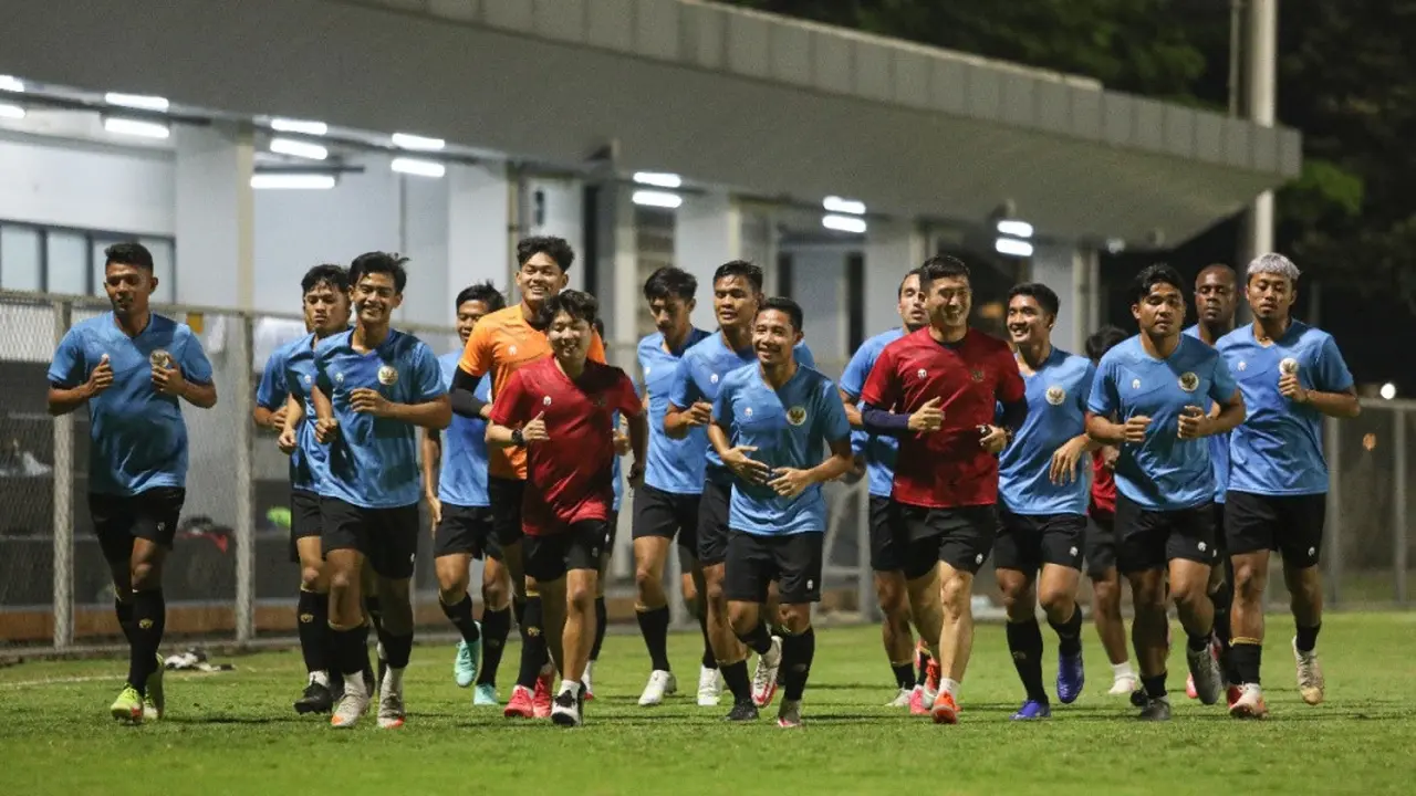 Latihan Timnas Indonesia persiapan Piala AFF 2020.