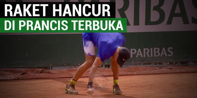 VIDEO: Petenis Kroasia Marah Hancurkan Raket Setelah Kalah di Prancis Terbuka 2017
