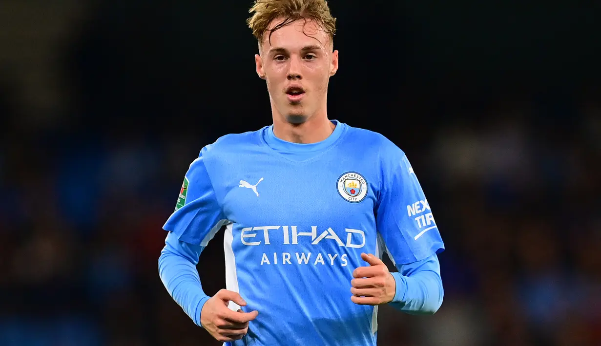 Cole Palmer salah satu talenta muda berbakat yang dimiliki Manchester City. Dirinya memang pantas untuk mempunyai banyak waktu bermain untuk Manchester City musim ini. (AFP/Paul Ellis)