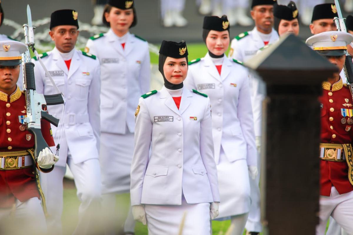 Jadi Paskibraka Nasional, Siswi Sekolah Rakyat Dipercaya Bertugas di Upacara Penurunan Bendera HUT ke-81 RI