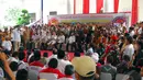  Prabowo menyampaikan beberapa poin penting kepada kader ketiga ormas itu, di antaranya adalah realisasi UU Desa, dimana satu desa akan mendapatkan dana Rp 1 miliar sampai Rp1,4 miliar, Jakarta, Selasa (10/6/2014) (Liputan6.com/Miftahul Hayat).
