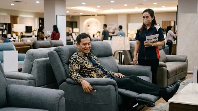 Ilustrasi Sofa Recliner Electric untuk Rileksasi Optimal/AI Generated