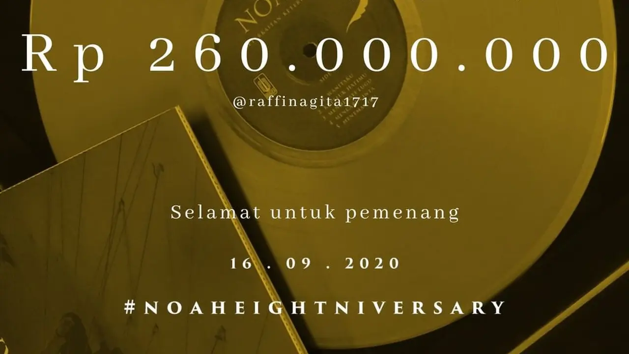 Piringan Hitam Gold Edition NOAH Terjual ke Tangan Raffi Ahmad Senilai Rp 260 Juta