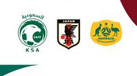 Kualifikasi Piala Dunia 2026 Zona Asia - Logo Arab Saudi, Jepang, Australia (Bola.com/Adreanus Titus)