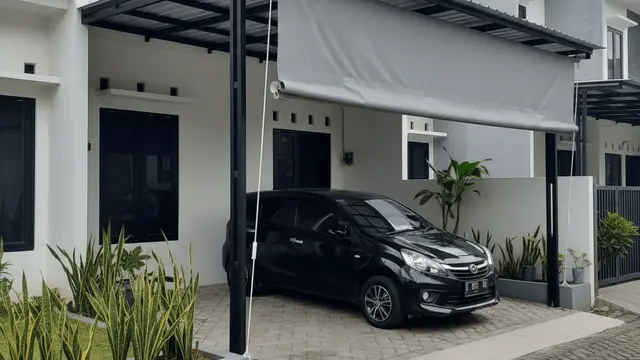 Model Carport Rumah di Gang Sempit by Gemini