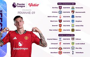 Jadwal Live Streaming Liga Inggris Pekan ke-19, Eksklusif di Vidio