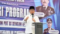 Menteri Desa dan Pembangunan Daerah Tertinggal (Mendes PDT) Yandri Susanto saat memberi arahan dan sambutan dalam Temu Konsolidasi Publik dan Sinergi Program antara Kementerian Desa dan PDT bersama Kejaksaaan Agung RI di Hotel Harris Cibinong Bogor, Rabu (18/12/2024). (Ist).