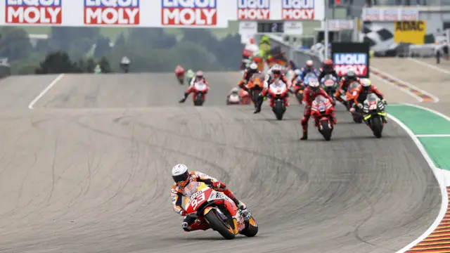 FOTO: Marc Marquez Rajai Sirkuit Sachsenring di MotoGP Jerman 2021