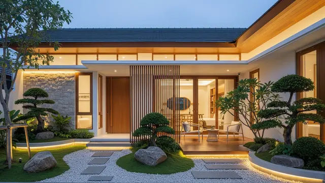 Desain Area Depan Rumah Ala Japandi yang Estetik/Gemini AI
