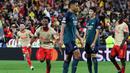 Kemenangan kedua RC Lens atas Arsenal di kompetisi antar-klub Eropa baru saja terjadi pada laga matchday kedua Grup B Liga Champions musim 2023/2024 (3/10/2023). Menjamu Arsenal, RC Lens sukses menang 2-1 lewat gol-gol Adrien Thomasson dan Elye Wahi. Sementara satu-satunya gol Arsenal dihasilkan oleh Gabriel Jesus. (AFP/Denis Charlet)