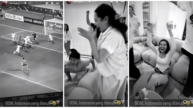 6 Potret Artis Nobar Indonesia Vs Uzbekistan di Rumah Raffi Ahmad, Bertemu Baby Lily