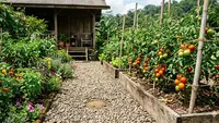 7 Kombinasi Jalan Setapak dan Bedengan Buah, Teras Rumah Desa Makin Asri