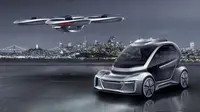 Audi mengenalkan mobil terbang Pop.Up Next concept saat Geneva Motor Show 2018. (Carscoops)