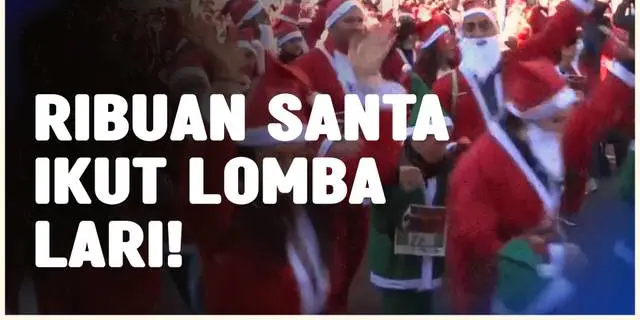 VIDEO: Momen Unik Perayaan Natal, Ribuan Pelari di Kota Madrid Gunakan Kostum Santa untuk Penggalangan Dana