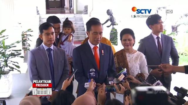 Keluarga Jokowi dalam Pelantikan Presiden 2019.  (screen capture Vidio.com)